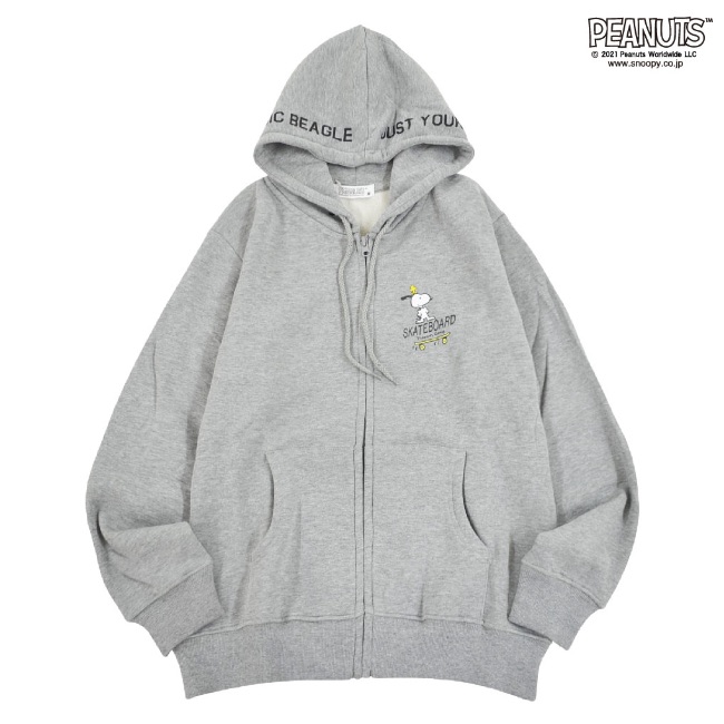 楽天市場】スヌーピー 裏起毛 プリント ZIP ジップ ファスナー