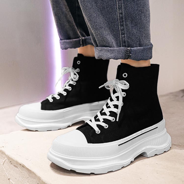 楽天市場】スニーカー メンズ 厚底 ハイカットスニーカー レースアップ