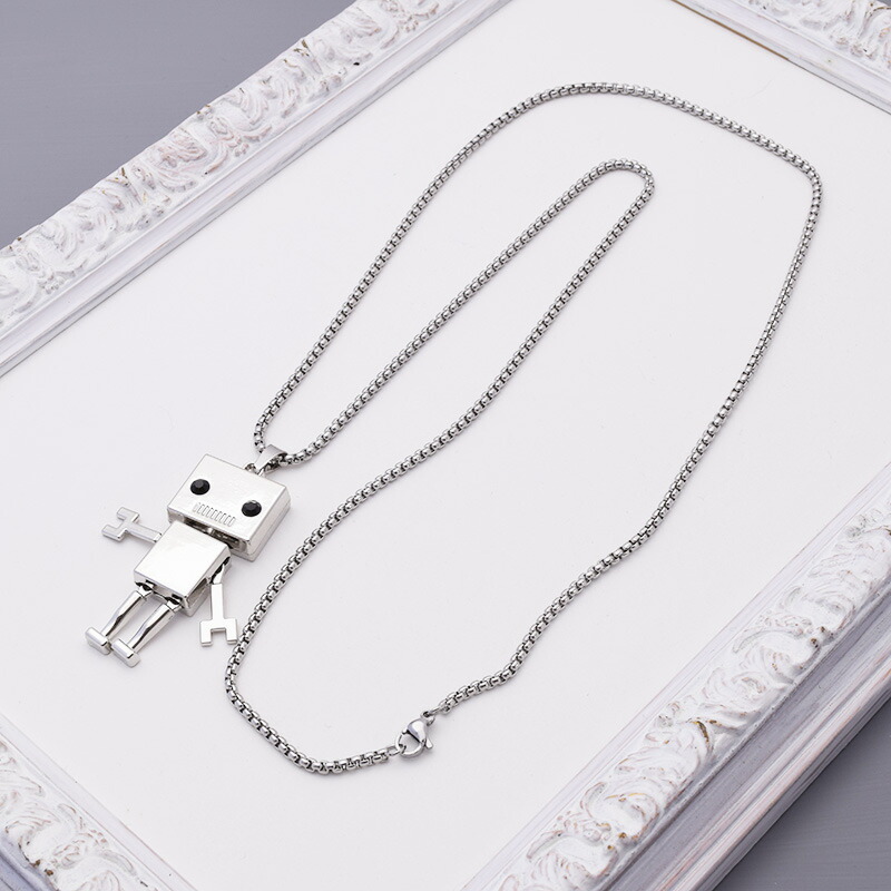 楽天市場】ネックレス かわいいロボット チェーン シルバー ゴールド