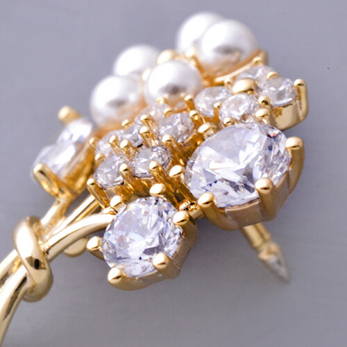 楽天市場】花束 ブローチ パール ジルコニア ラペルピン ピンズ