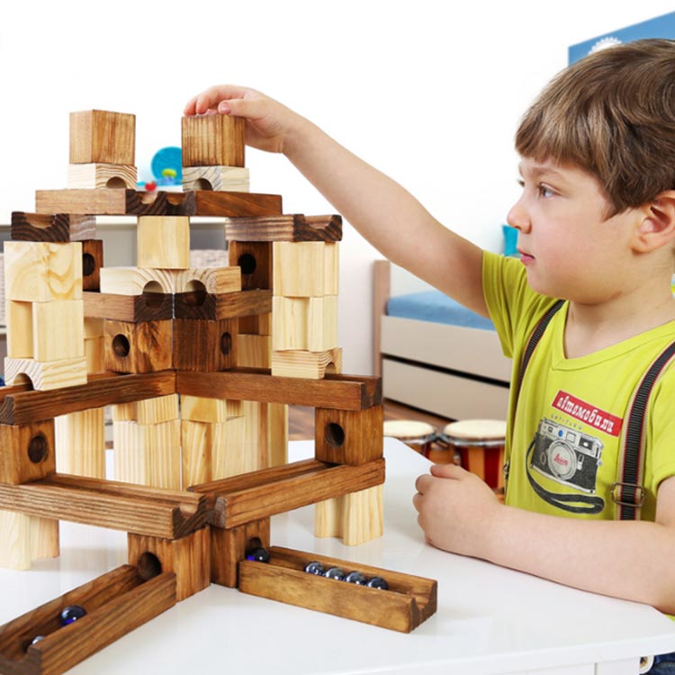 楽天市場】 積み木 ブロック ビー玉転がし 誕生日 ウッドブロック