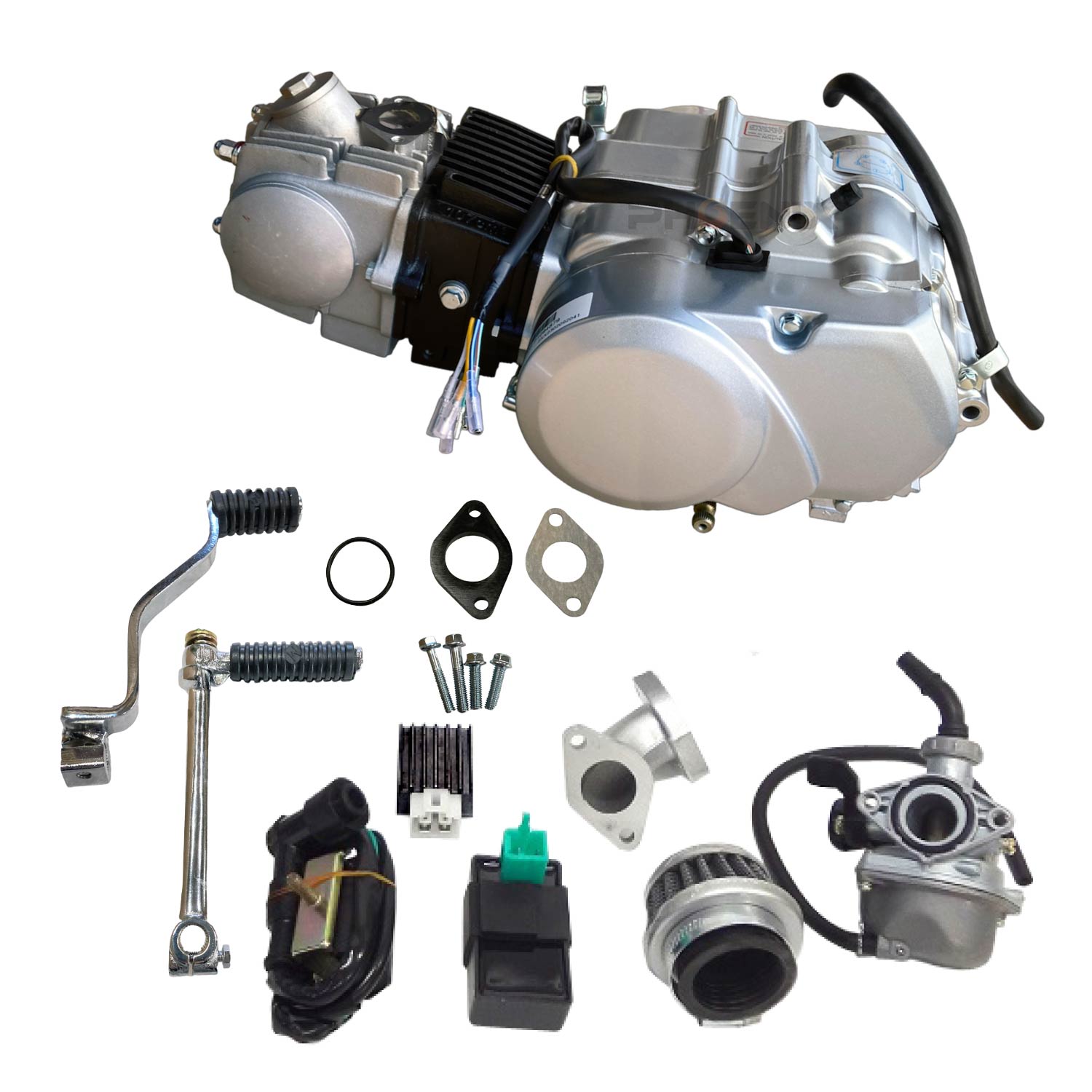 楽天市場】エンジン LIFAN 110cc ノークラッチ 遠心クラッチ 4速 SET