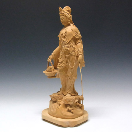 楽天市場】榧 魚籃観音像 高さ42cm 木彫り 仏像 観音菩薩 [Ryusho
