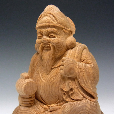 楽天市場】楠 恵比寿大黒 高さ16cm 木彫り 七福神 置物 [Ryusho] : 龍