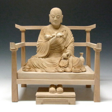 楽天市場】木彫り 仏像 弘法大師 空海像 高さ43cm 楠製 [Ryusho] : 龍