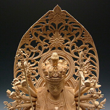 楽天市場】木彫り 仏像 千手観音菩薩 立像 高さ66cm 桧製 [Ryusho