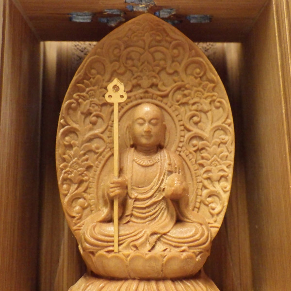 地蔵菩薩立像【極小】#400 厨子入り 木彫 仏像