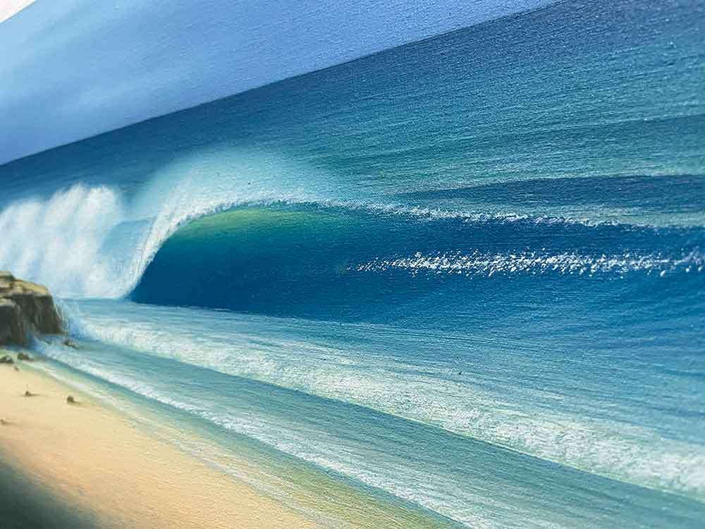 楽天市場】バリ 絵画 波の絵 ビーチ Goes Windy 40×30cm 青い 海