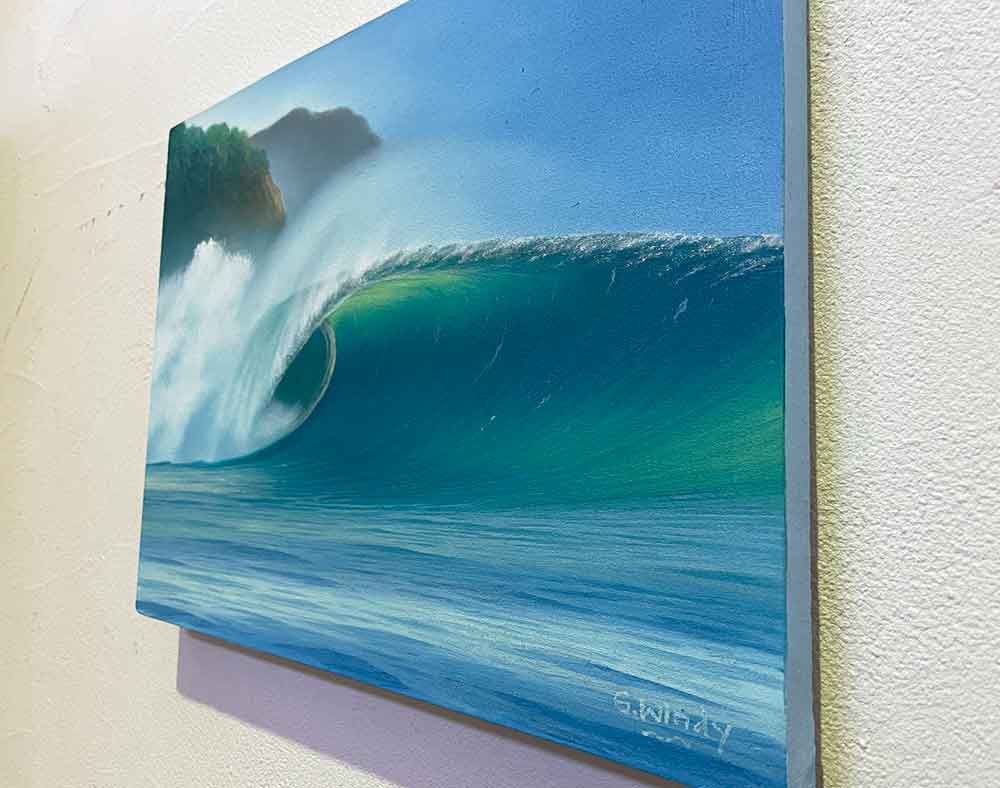楽天市場】バリ 絵画 波の絵 Goes Windy 40×30cm 青い 海 アートパネル