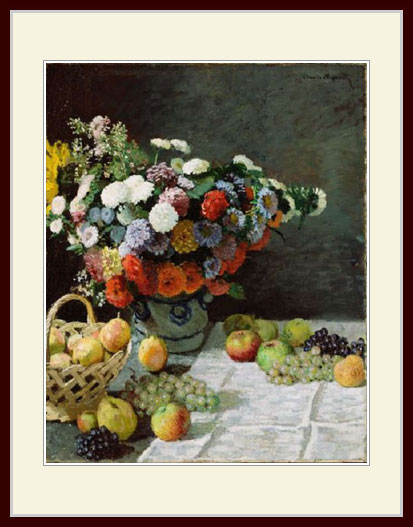 楽天市場】モネ・「花と果物のある静物」 : グーピルギャラリー