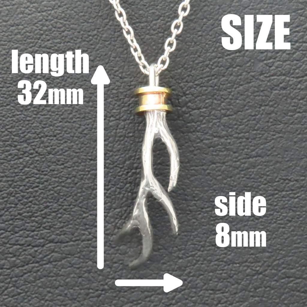 楽天市場】鹿の角ネックレス シルバー925 × 真鍮 M 【刻印無料】 鹿の