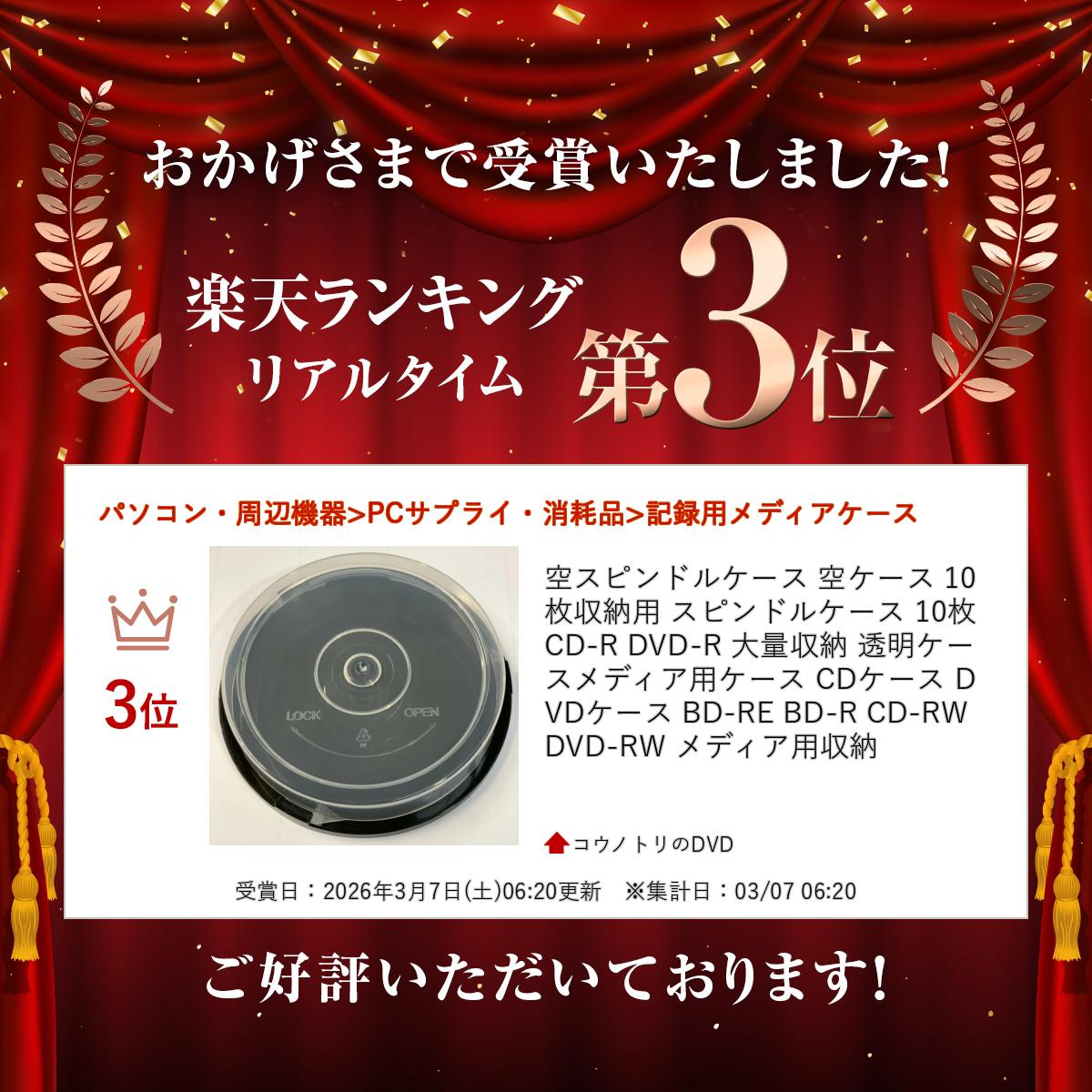 楽天市場】空スピンドルケース 空ケース 10枚収納用 スピンドルケース