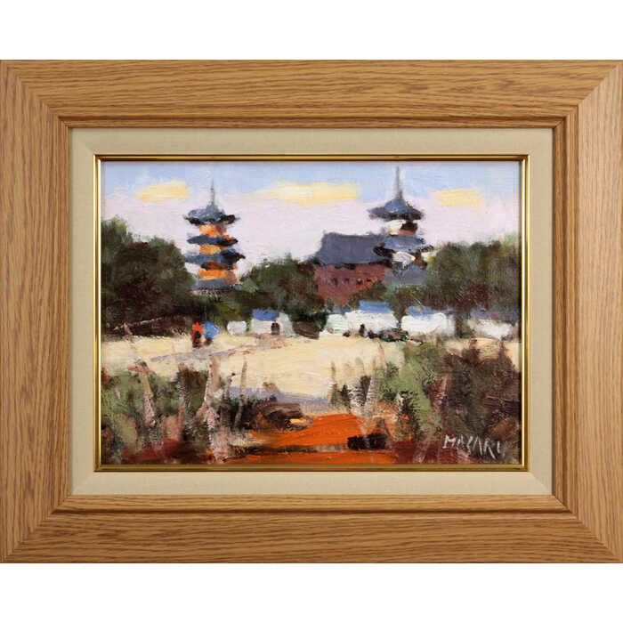 楽天市場】絵画 中村勝 油絵・油彩画 『薬師寺』 塔 神社仏閣 風景