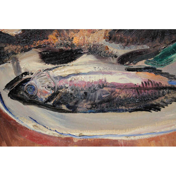 楽天市場】絵画 上野山清貢 油絵・油彩画 『魚』 静物 魚 力強い