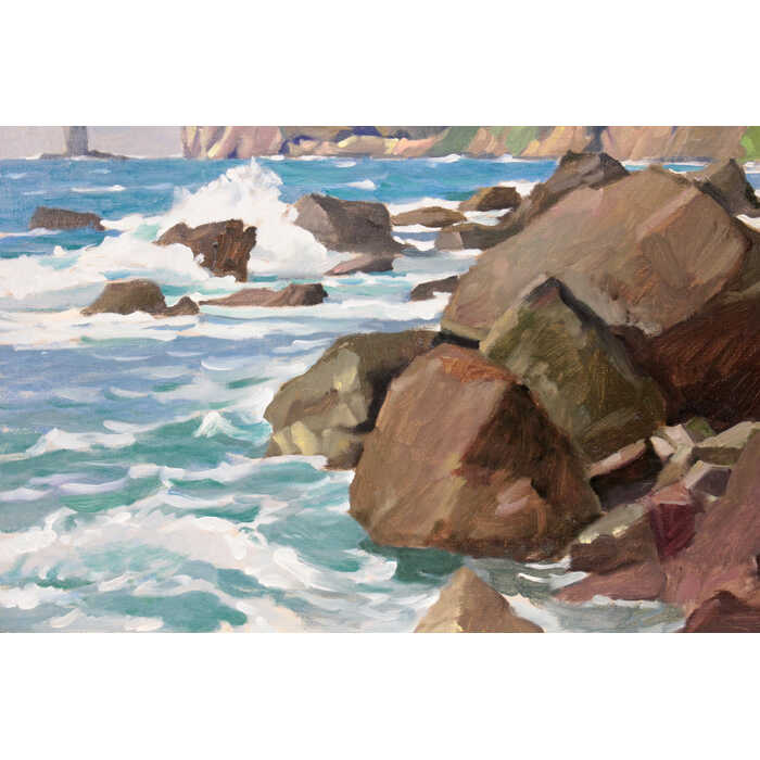 楽天市場】絵画 山岸正巳 油絵・油彩画 『神威岬の荒磯』 崖 海 海岸