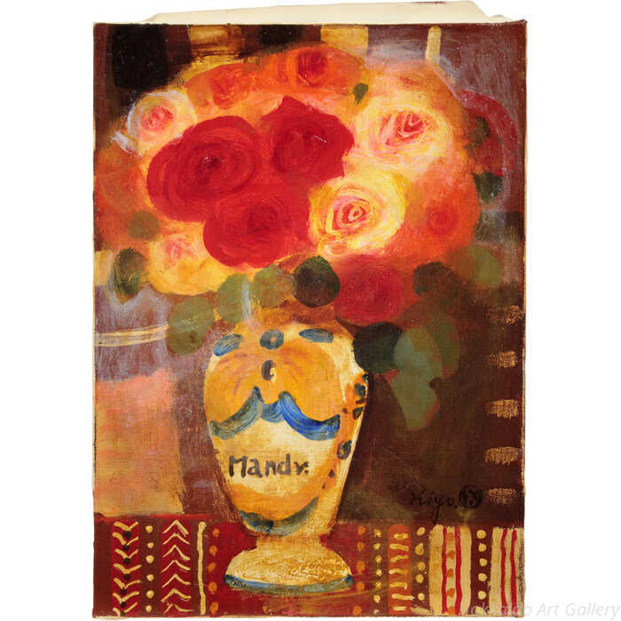 楽天市場】絵画 清原啓一 油絵・油彩画 『長い壷の薔薇』 花 静物