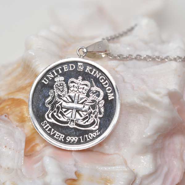 楽天市場】イルカ コイン シルバー 1/10オンス ネックレス チェーン