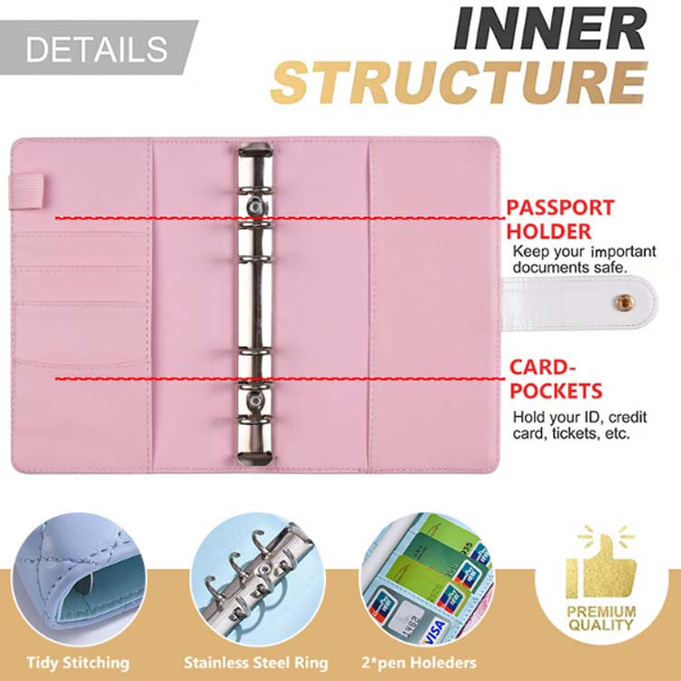 楽天市場】現金封筒付き PUレザー マネーバインダー 仕分け 家計簿