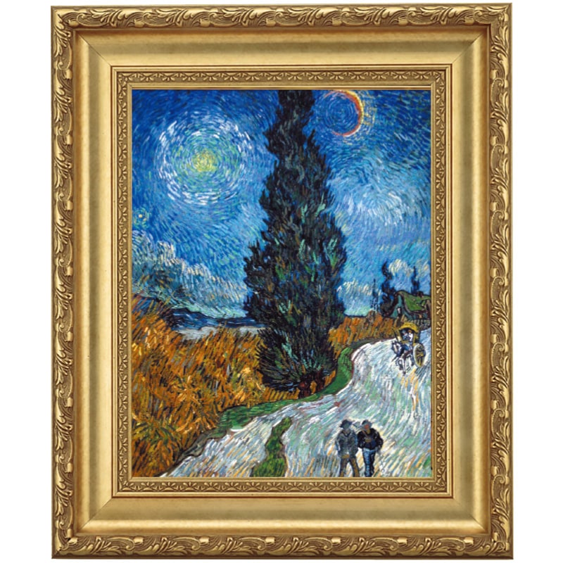 楽天市場】ゴッホ「糸杉と星の見える道」 4号 立体複製名画 美術品