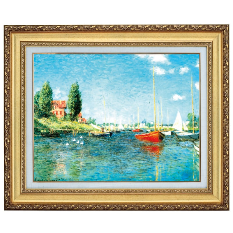 楽天市場】立体複製名画 モネ「赤いボート・アルジャントゥイユ」4号