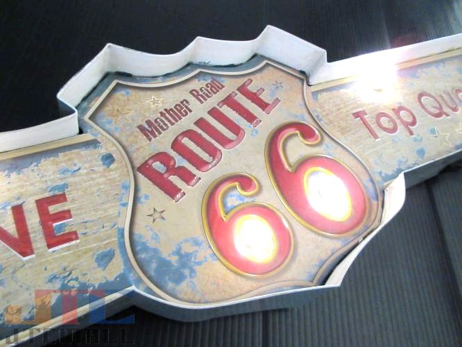 楽天市場】ルート66 ROUT66ブリキ 横長 看板 LED ウォールサイン