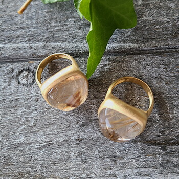 楽天市場】sign ゴールデンルチル ルチルクォーツ 大粒 天然石 リング