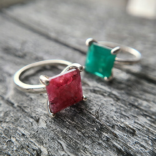 楽天市場】Square 天然石 リング ブルートパーズ ルビー ムーン