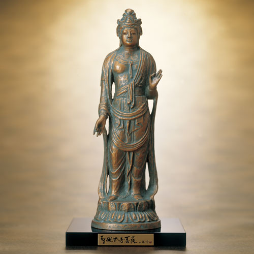 楽天市場】北村西望 『 聖観世音菩薩 』 置物 仏像 ブロンズ 紺綬褒章