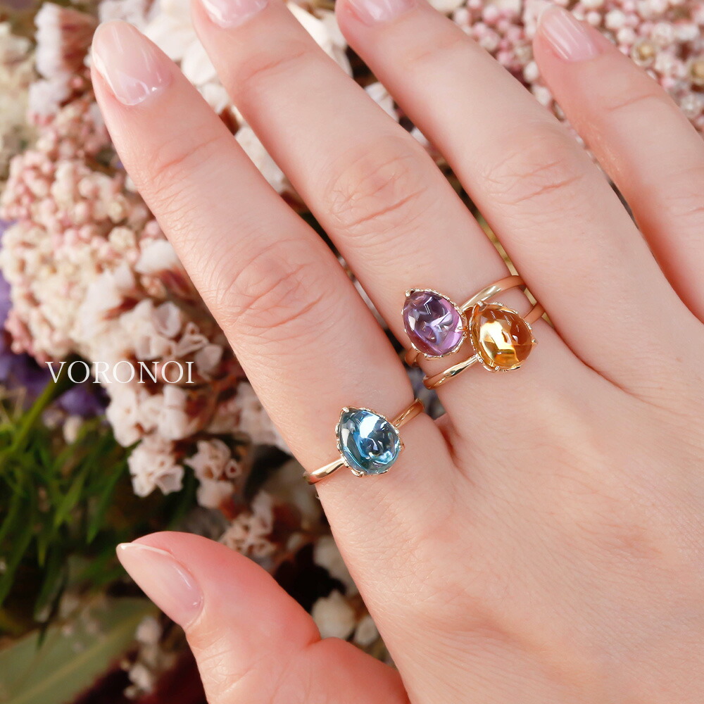 楽天市場】MINAMO 正規品 K10 天然石 リング 指輪 shizuku ペア