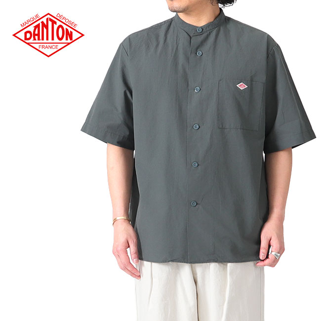 楽天市場】DANTON ダントン コットンリネン バンドカラーシャツ JD