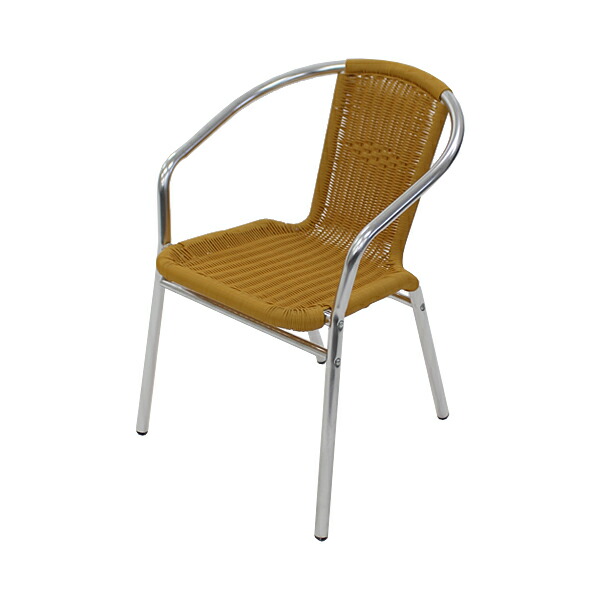 楽天市場】送料無料 アルミチェア 1脚 人工ラタン ダイニングチェア