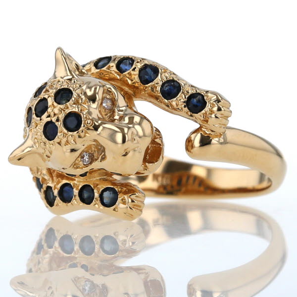 楽天市場】K18YG イエローゴールド リング サファイア ダイヤモンド