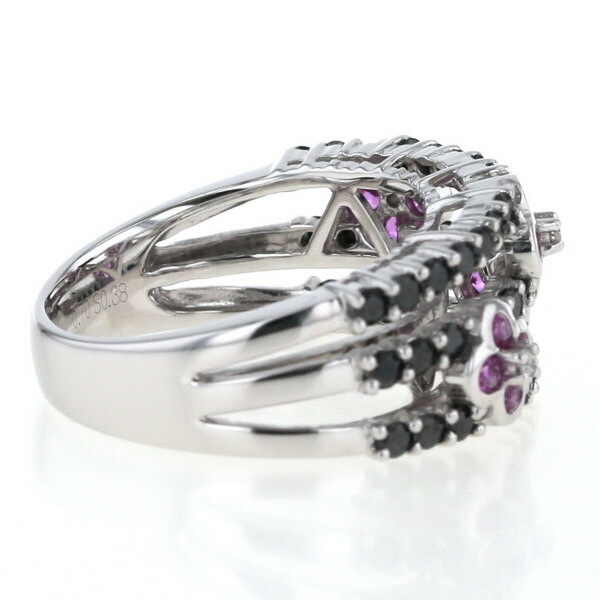 楽天市場】笠原真寿美 K18WG ホワイトゴールド リング ブラックダイヤ