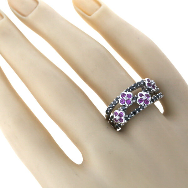 楽天市場】笠原真寿美 K18WG ホワイトゴールド リング ブラックダイヤ