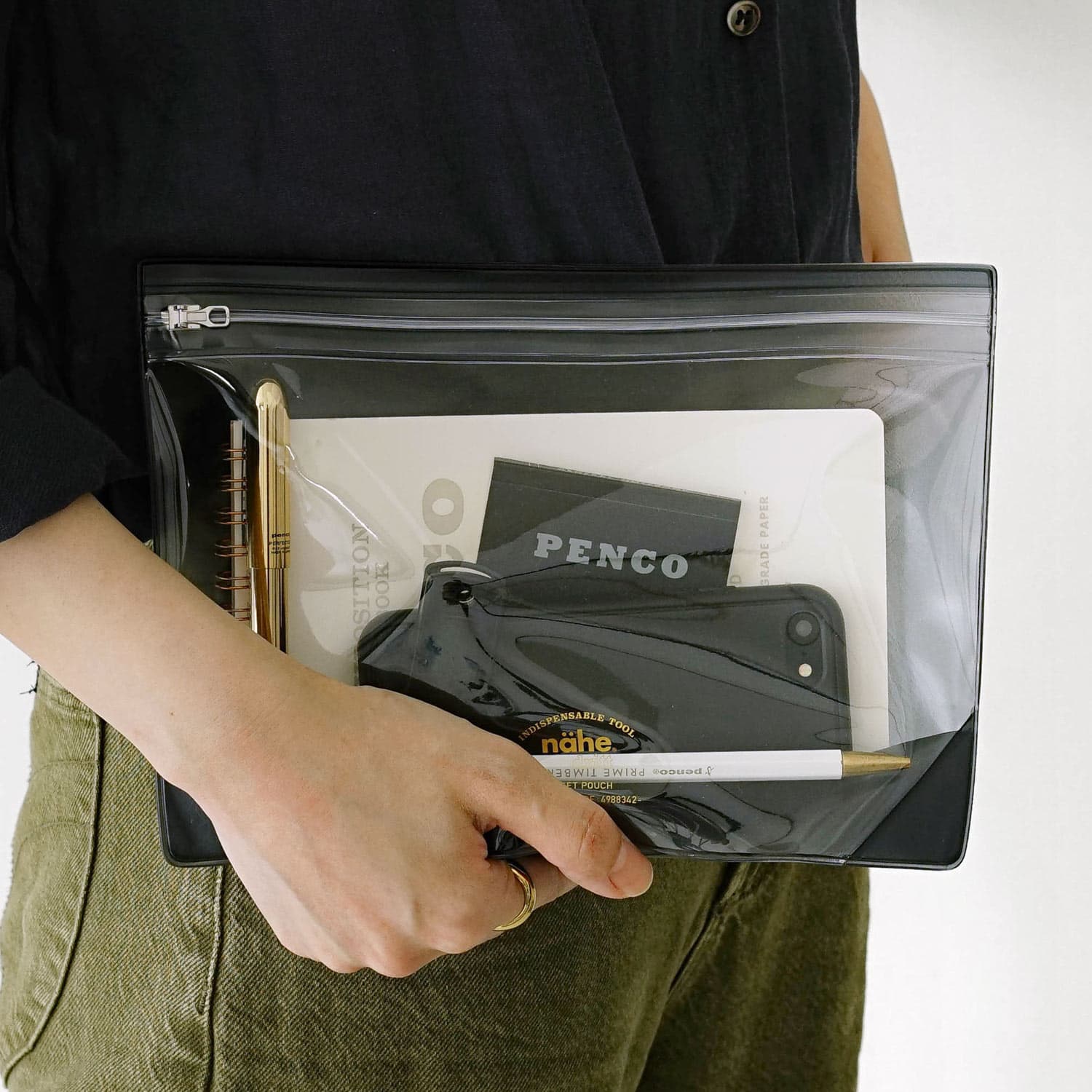 楽天市場】nahe ネーエ ガセットポーチ クリア L トラベルポーチ 化粧