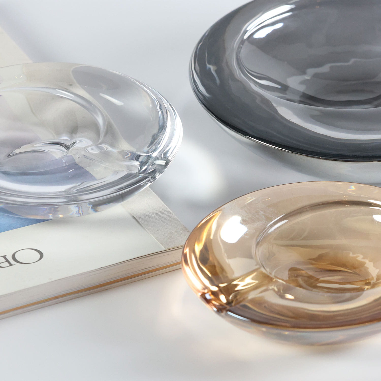 楽天市場】GLASS ASHTRAY グラスアッシュトレイ（L） ガラス お香立て