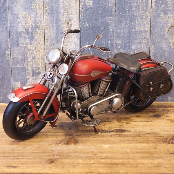 楽天市場】ブリキのおもちゃ Vintage Motorcycle バイク 置物