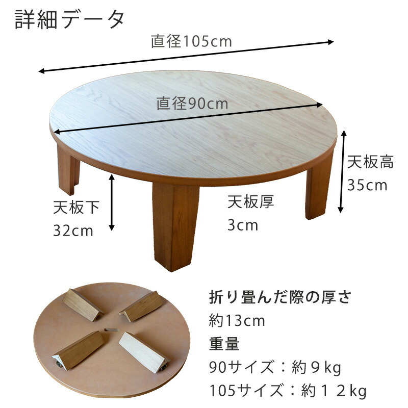 楽天市場】超軽量 ちゃぶ台 丸座卓 ナラ材 オーク突板 天然木