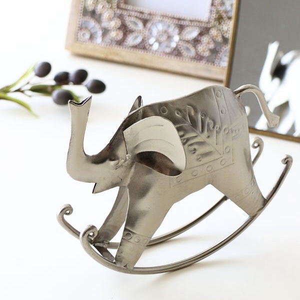 楽天市場】象 ゾウ ぞう 置物 オブジェ おしゃれ 雑貨 レトロ シルバー