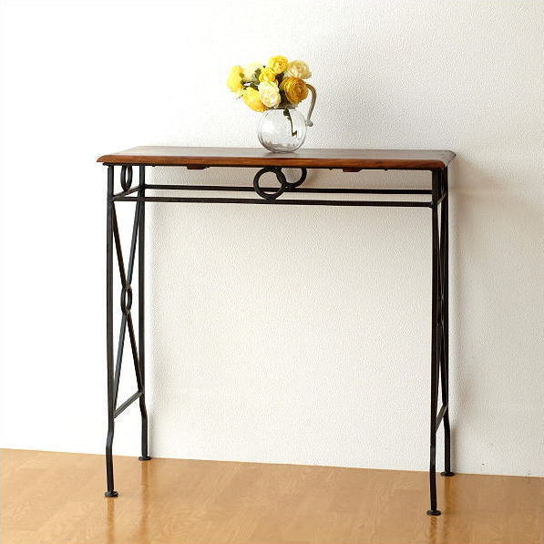楽天市場】コンソールテーブル 玄関 おしゃれ 木製 アイアン 鉄脚