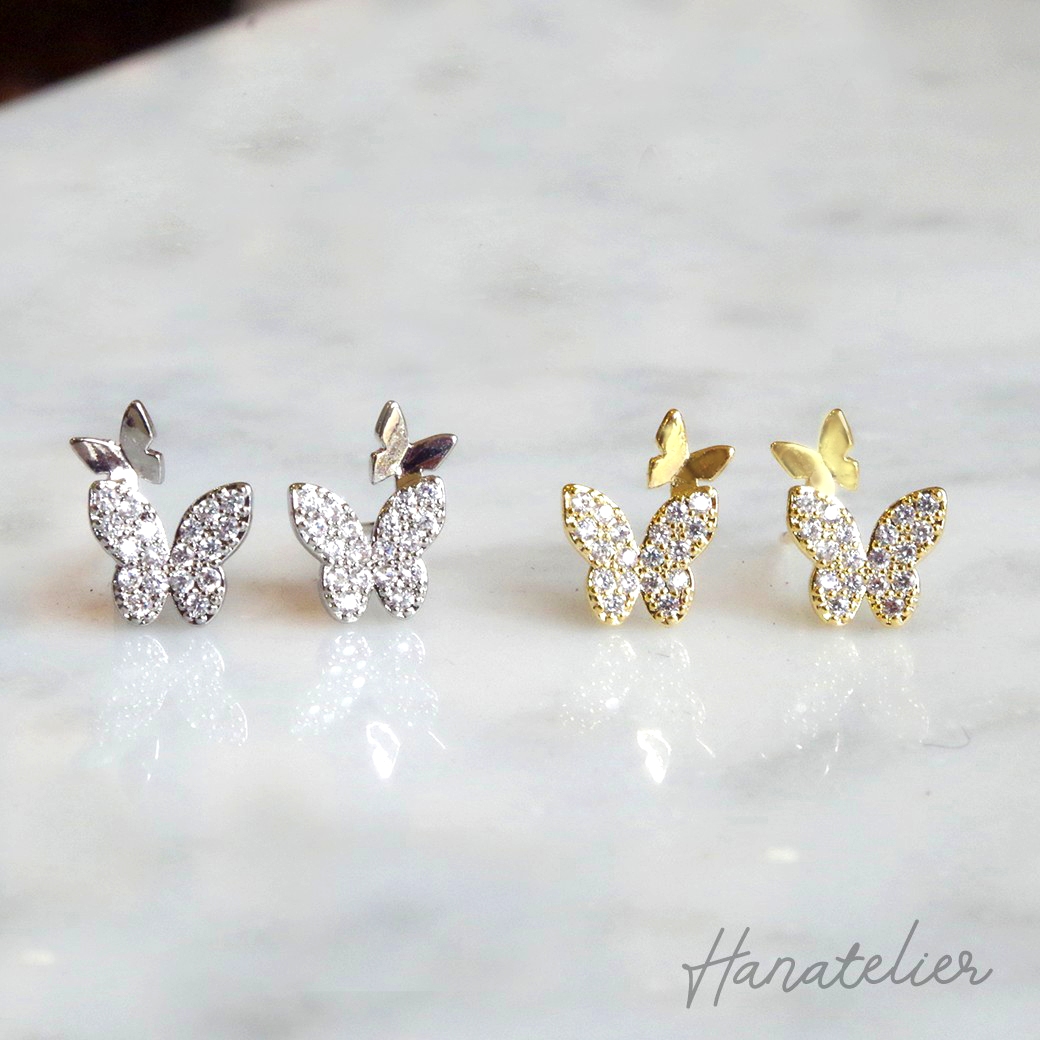 楽天市場】【全品P10倍!】MINI2バタフライピアスpie326 ちょうちょ