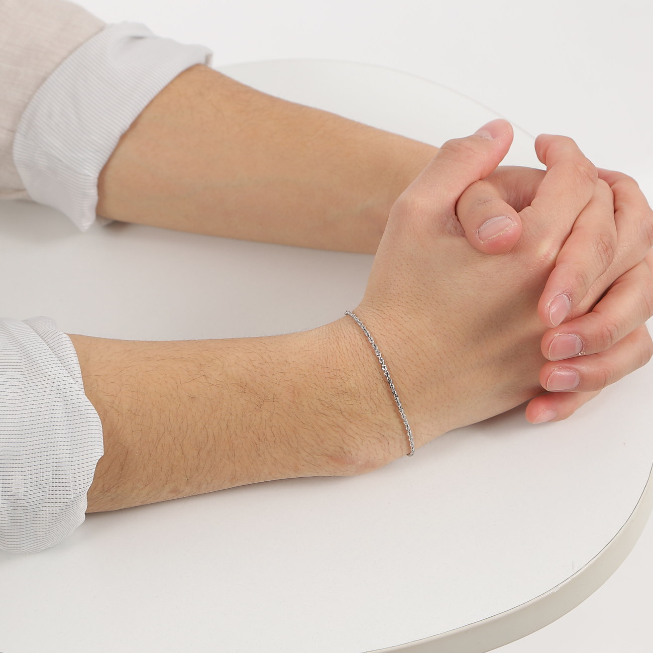 楽天市場】ブレスレット プラチナ パイプロープ チェーン 幅2mm 18cm