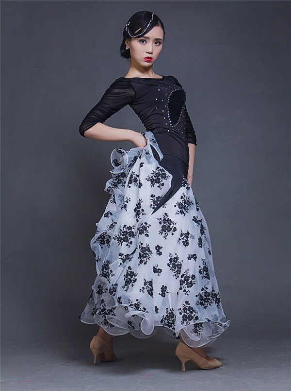 楽天市場】社交ダンス スカート（単品） 衣装 大きい裾 ステージ S~3XL