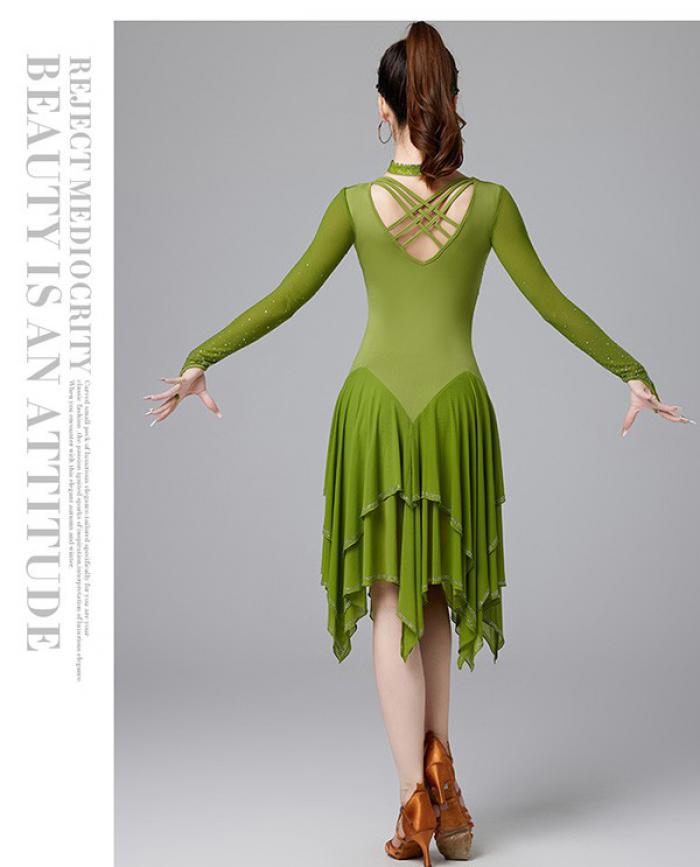 楽天市場】社交ダンス ラテンドレス ワンピース ラテン衣装