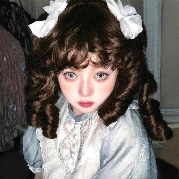 楽天市場】ウィッグ 縦ロール カール ウェーブ ブラウン 茶髪 前髪あり