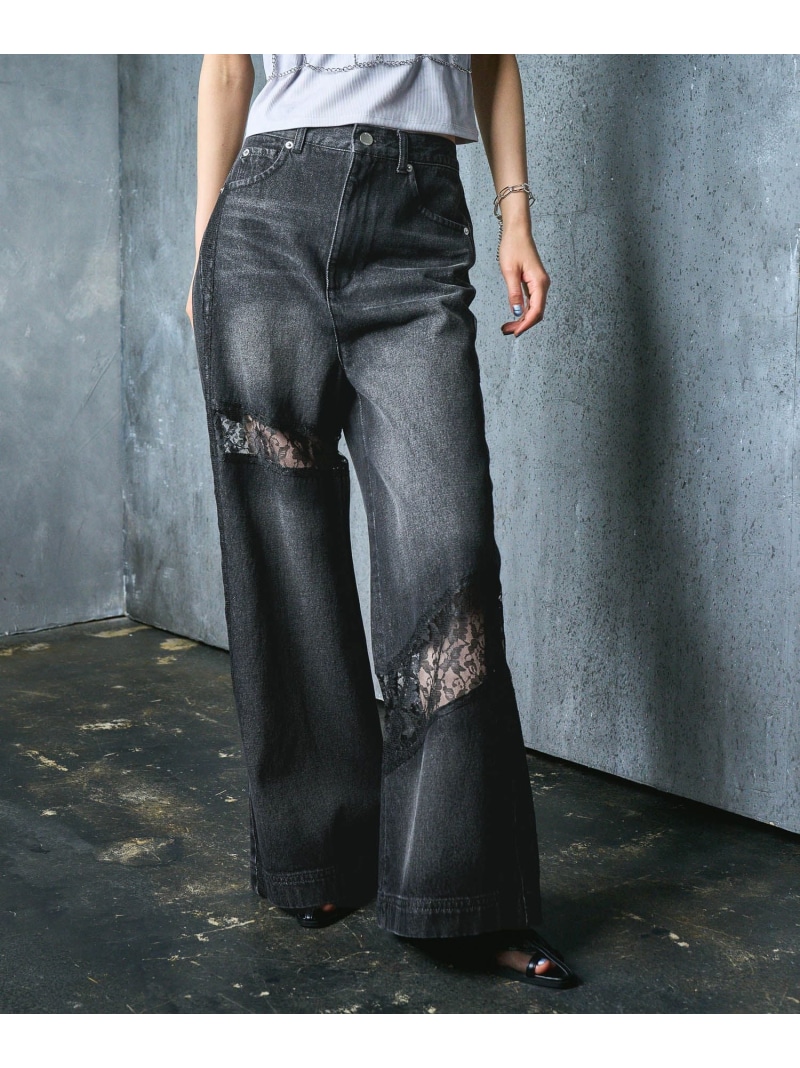 楽天市場】レースキリカエデニムパンツ HARE ハレ パンツ ジーンズ