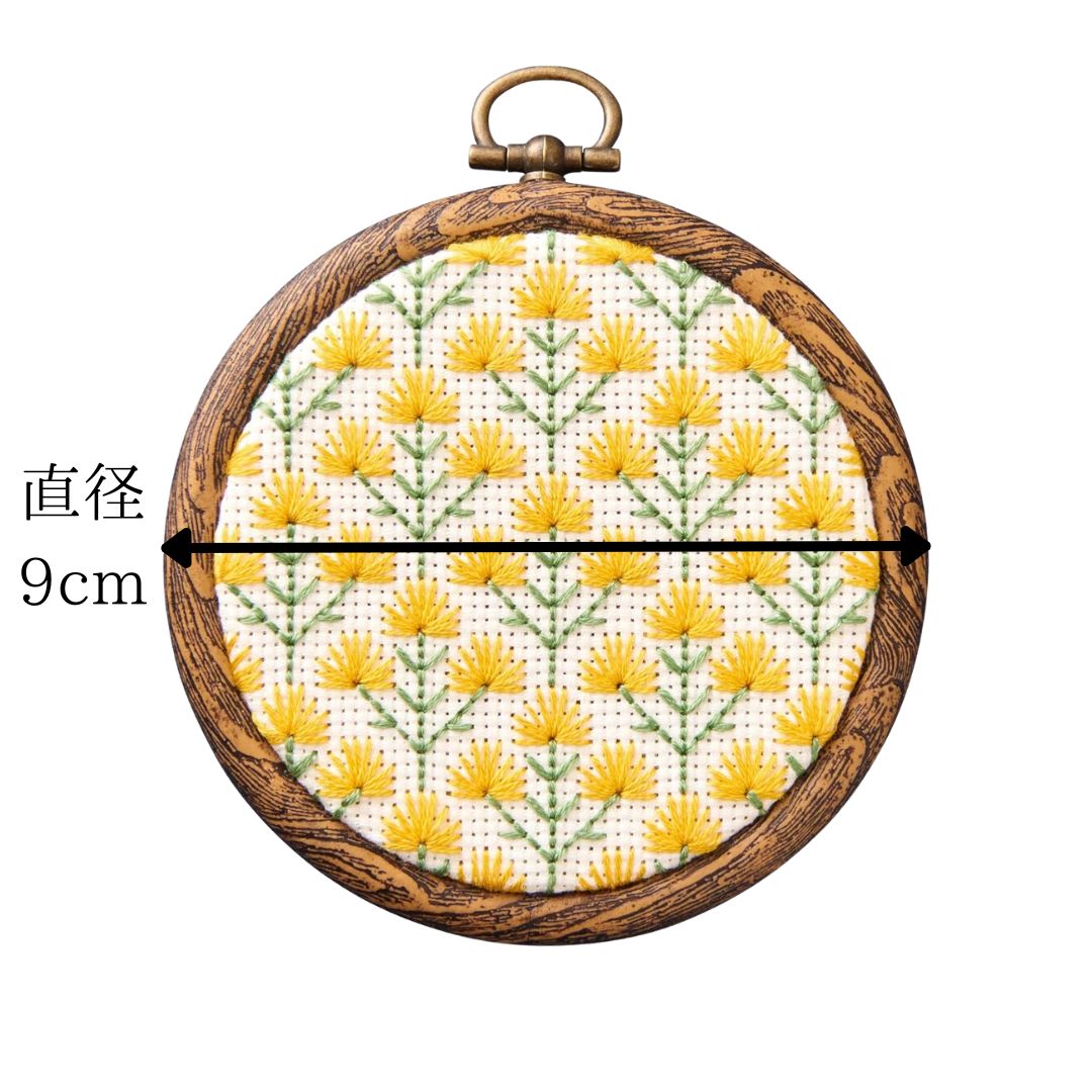 楽天市場】刺しゅうキット プチフレームの壁飾り ミモザ ブルー