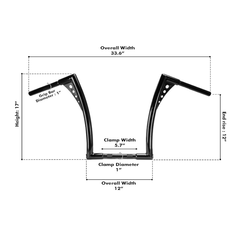 楽天市場】ハーレー用 Iron Born 12インチ・エイプハンドルバー