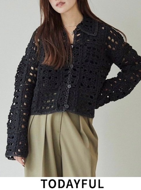 楽天市場】【即日出荷】TODAYFUL トゥデイフル Crochet Knit Shirts