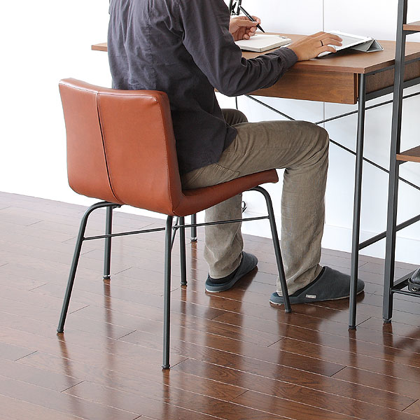 楽天市場】【レザーとスチールのレトロデザイン】 チェア 椅子